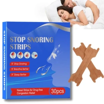 Image of Nasal Strips for Anti Snore, Stop Snoring Aids Men and Women, Nose Breathing Snoring, Helps to Breathe Right, Relieve Congestion A Good Night&#039;s Sleep