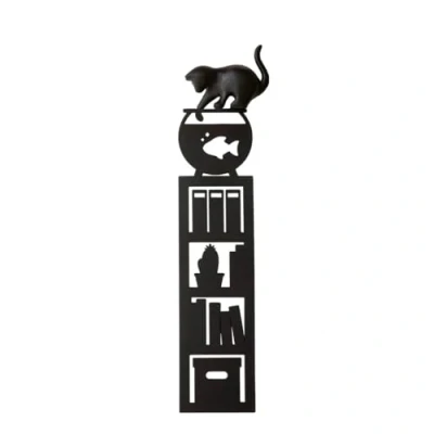 Image of Balvi Fishing Cat Bookmark Black Colour Inspired by a Curious and Playful Plastic