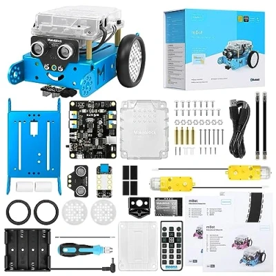 Image of Makeblock mBot Coding Robot for Kids 8 12, Programmable Compatible with Scratch and Arduino, Detects Obstacles, Follow Line, Arduino Kit Boys Girls