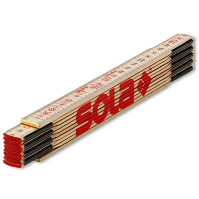 Image of Sola 2m Wooden Tape Measure: Flexible Nordic Glass Birch, Auto Lock, Weather Resistant, Patented, Made in Sweden