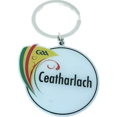 Image of CARLOW Official ALL IRELAND GAA County crest ultra thin metal keyring.