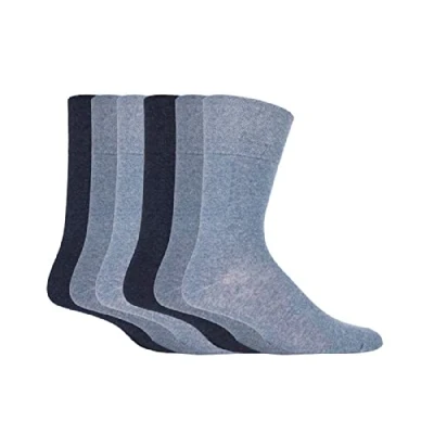 Image of 6 Pairs Mens Bigfoot Gentle Grip Socks UK 12 14 (6 X RG53BFBLU)