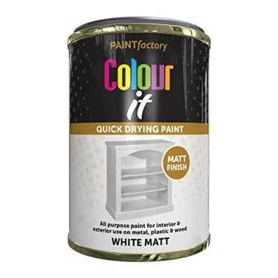Image of AlezyB 300ml All Purpose White Matt Tin Paint Quick and Fast Drying Multipurpose for Metal, Wood, Plastic More Interiro Exterior