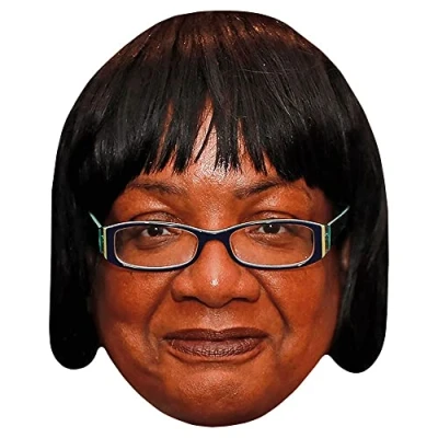 Image of Diane Abbott (Glasses) Celebrity Mask, Flat Card Face, Fancy Dress Mask