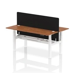 Image of Air B2B 1800x600 Adjustable 2P Bench Desk CP Walnut/White + Screen