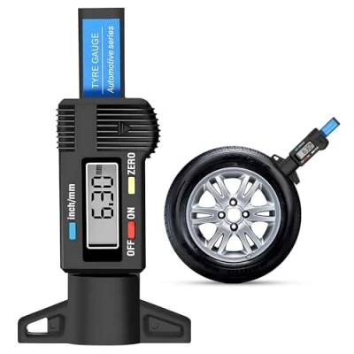 Image of Gaoni Digital Tyre Tread Depth Gauge 0 25.4mm/1Inch Portable Checker Measure with LCD Display for Cars, Vans, Trucks