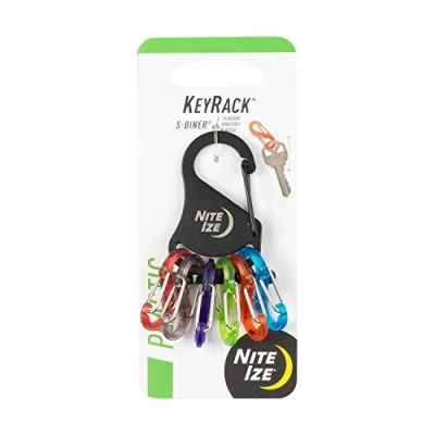 Image of NiteIze KRK2 01 R6 KeyRack S Biner Black/Assorted One size, Black with assorted colours (black colours), standard Modern