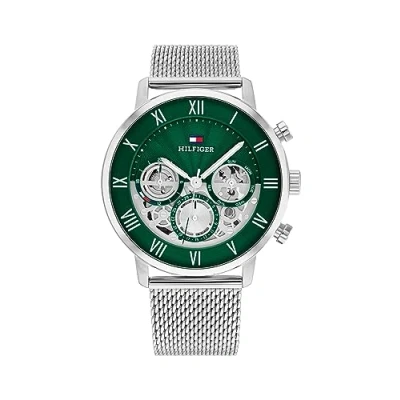 Image of Tommy Hilfiger Analogue Multifunction Quartz Watch for Men with Silver Stainless Steel Bracelet 1710567