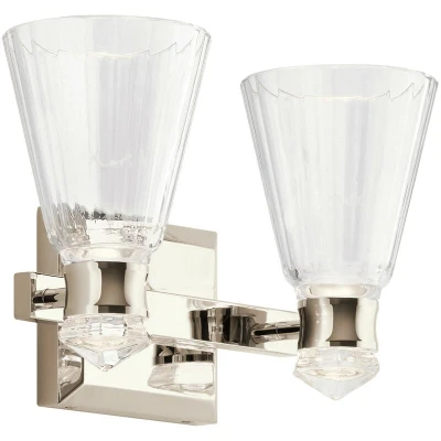 Image of Kichler Kayva Integrated LED Wall Lamp Polished Nickel, 3000K, IP44