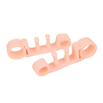 Image of YJZ 2 Pair New Orthopedic Bunion Corrector 2.0 Toe Separators Elastic Straighteners Spacers (Beige)