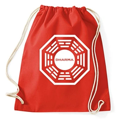 Image of STYLETEX23 Lost Dharma Initiative Drawstring Gym Sport Bag Unisex, Red