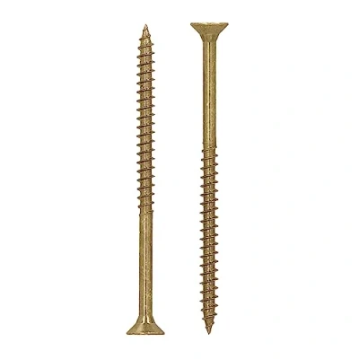 Image of HELPMATE Universal Screws Countersunk Head 5.0 x 80 Yellow Passivated Pack of 150 Wood with T Drive and Partial Thread Chipboard for Indoor Protected Outdoor Use