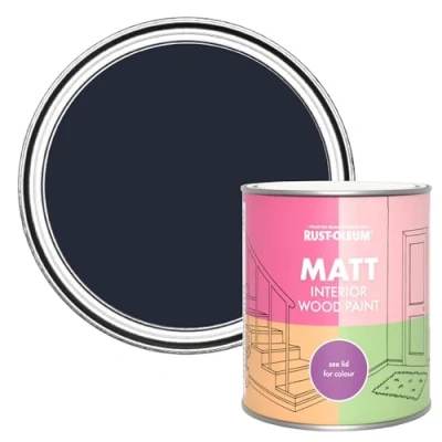 Image of Rust Oleum Blue Interior Wood Paint in Matt Finish Odyssey 750ml