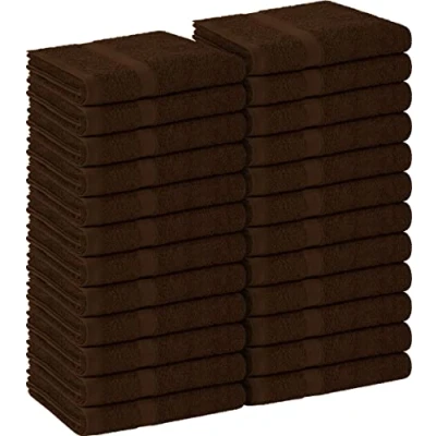 Image of Utopia Towels Dark Brown Salon Towels, Pack of 24 (Not Bleach Proof, 16 x 27 Inches) Highly Absorbent for Hand, Gym, Beauty, Hair, Spa, and Home Hair Care
