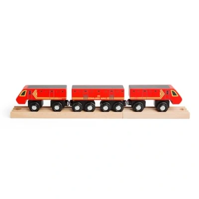 Image of Bigjigs Rail Red Postal Train Wooden Trains For Kids, Toy Accessories, Toddler Railway Sets, 3 Carriages &amp; 2 Track Pieces, Magnetic Couplings, 3+ Year Old