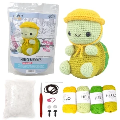 Image of KNITTY CRITTERS Hello Buddies Crochet Kit Sunshine The Turtle