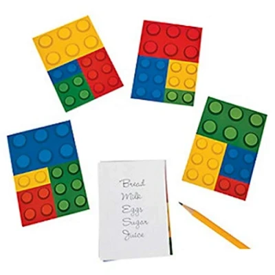 Image of Pack of 12 Colour Brick Block Notepads Party Bag Fillers