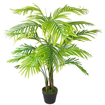 Image of Leaf Large Artificial Palm Tree, Green, 130cm