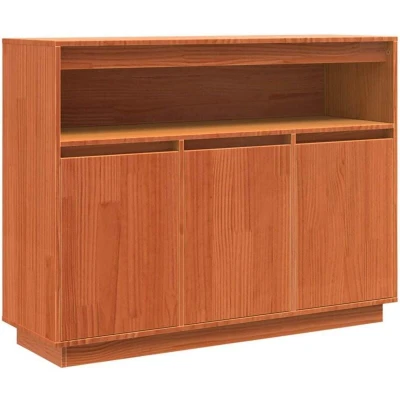 Image of Sideboard with Storage Door Brown 104.5 x 34 80 cm Solid pine wood Vidaxl
