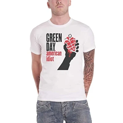Image of Green Day Unisex Adult American Idiot T Shirt (S) (White)