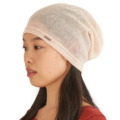 Image of CHARM Mens Light Weight Summer Beanie Womens Breathable Slouchy Knit Hat Baggy Slouch Cap Beige
