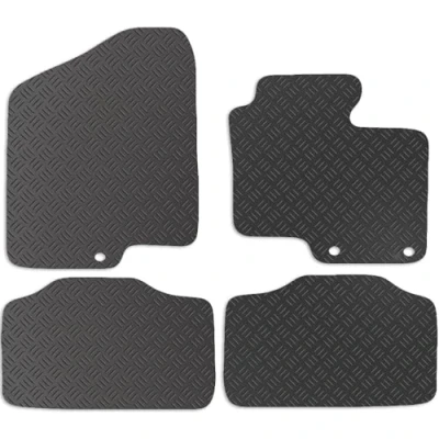 Image of Carsio Rubber Car Mats For Kia Optima 2012 2016 Tailored Fit Floor Mat Set Complete Accessory Black Custom Fitted All Weather &amp; Heavy Duty, Anti Slip Backing with Clips