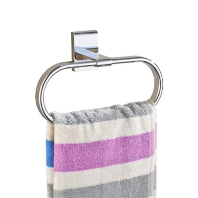Image of Flybath Oval Towel Ring Brass Polished Chrome Finish Bathroom Kitchen Hand Holder Hanger Wall Mounted
