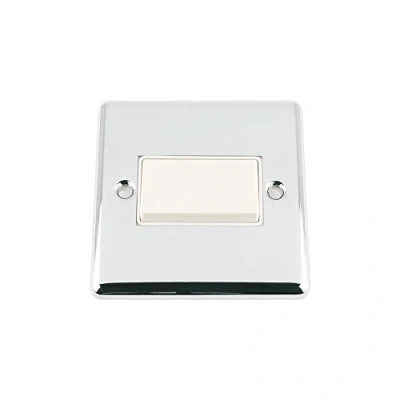 Image of Fan Isolator 3 Pole Switch Polished Chrome Classic White Insert Plastic