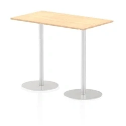 Image of Italia 1400 x 800mm Poseur Rectangular Table Maple Top 1145mm High Leg