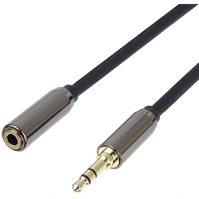 Image of PremiumCord Extension HQ Jack Cable 3.5 mm, Plug Stereo Male to Female, Aux Headset Audio Cable, Shielded, Metal Connector, M/F, Length 3 m