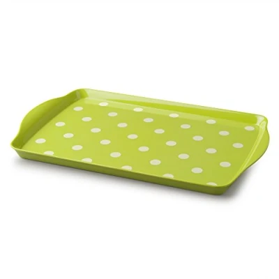 Image of Zeal Melamine Dotty Serving Design Tray (38x24cm) Lime Green