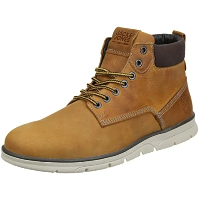 Image of JACK &amp; JONES Men&#039;s Jfwtubar Leather Honey Sn Ankle Boot, 12 UK
