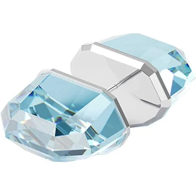 Image of Swarovski Lucent stud earring, Single, Blue, Rhodium plated
