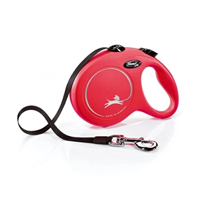 Image of Flexi New Classic Retractable Dog Leash (Tape), 16 ft, Large, Red, CL30T5.250.R