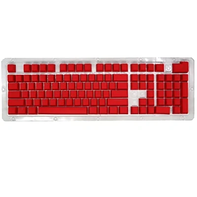 Image of Archuu PBT Keycaps, 108 Keys P9 Mechanical Keycaps Backlit Key Caps Translucent Character DIY for 61/64/87/104/108 Keyboards (Red)
