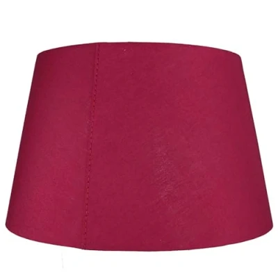Image of Large Cotton Drum Shade Lampshade Pendant Light (Burgundy)