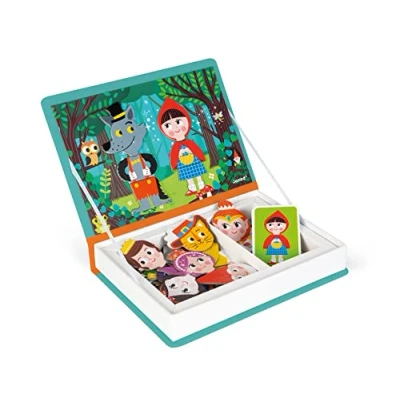 Image of Janod Magneti&#039;Book Story Book 40 Piece Magnetic Educational Set Encourages Motor Skills and Imagination Suitable for Ages 3 Up, J02588, White