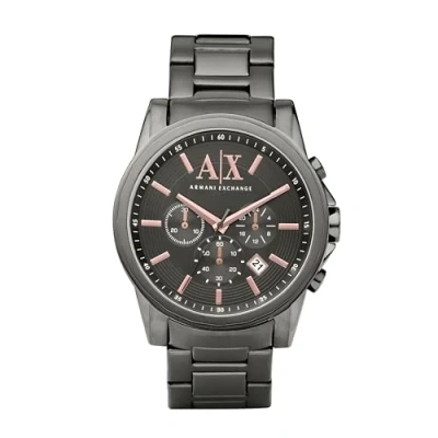 Image of Armani Exchange Watch for Men, Quartz Chronograph Movement, 45 mm Gunmetal Stainless Steel Case with a Strap, AX2086