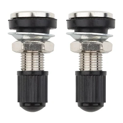 Image of Effitnee 2pcs Tyre valve rim valves with dust caps, Tubeless metal shafts for car motorcycle tyres