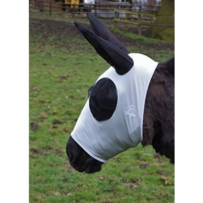Image of Ruggles Donkey Pull On Fly Mask With Ears (Pale Grey, Large)