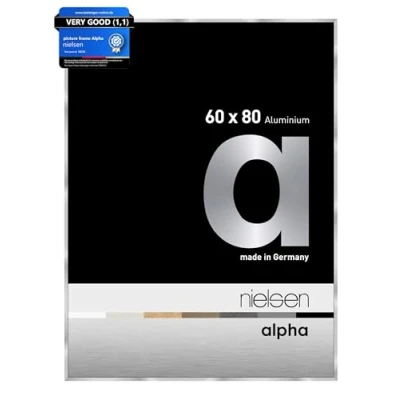 Image of nielsen Alpha Photo Frame 60x80cm Aluminium Picture Frame, Silver with Protective Float Glass and Push Turn Clips