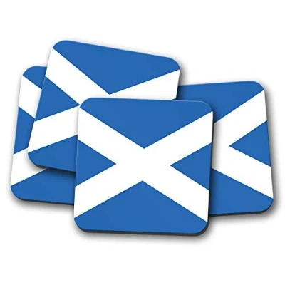 Image of 4 Set Scottish Flag Coaster Scotland Saltire St Andrew Dad Uncle #15675