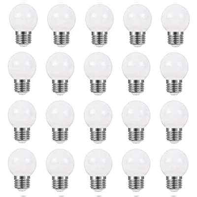 Image of ZFQ 20 Pack E27 Warm White LED Light Bulbs 2W G45 Golf Ball Mini Globe Bulb Lighting for Outdoor Indoor String Patio Garden Party Decoration, Christmas, Tree, Fairy Night Lights