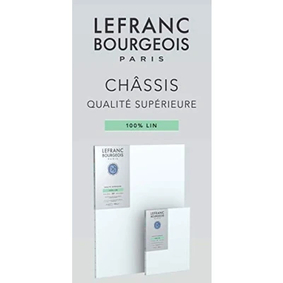 Image of Lefranc &amp; Bourgeois 111219 Stretcher Frame Made from 100% Linen in Premium Quality, Ready to use, Primed with Titanium Dioxide Gesso, Side Nailed on Solid Pine Wood 3P