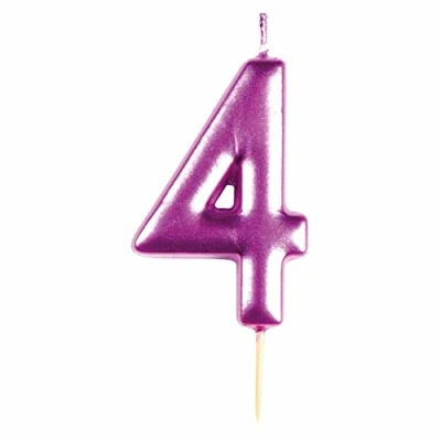 Image of amscan 9911837 Met Pink Numerical Candle 4