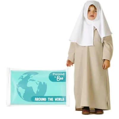 Image of Pretend to Bee Muslim Girl Fancy Dress Costume Age 5 7 years, White
