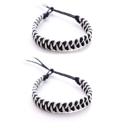 Image of DonDon 2 colourful friendship bracelets White black