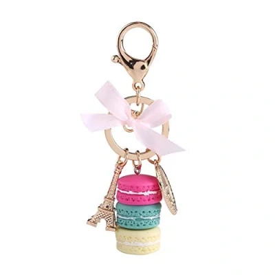 Image of Hztyyier Colorful Alloy Keychain Adorable Macaroon Eiffel Tower Keyring Bag Pendant Car Charm Decoration(#5)