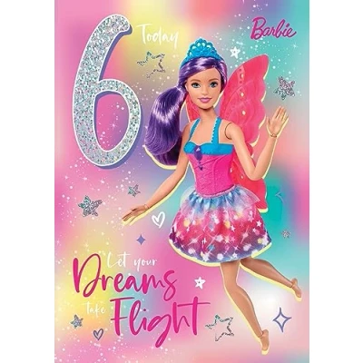 Image of Age 6 Barbie Birthday Card, Card