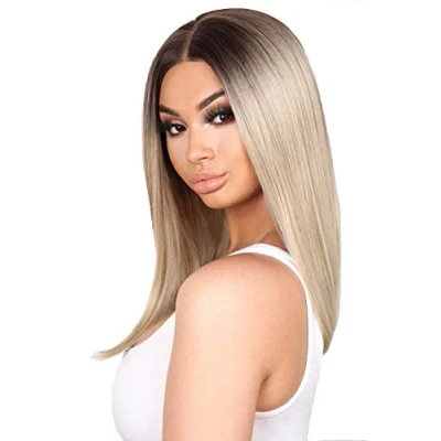 Image of The Cali Ash Blonde Straight Lob Lace Front Wig